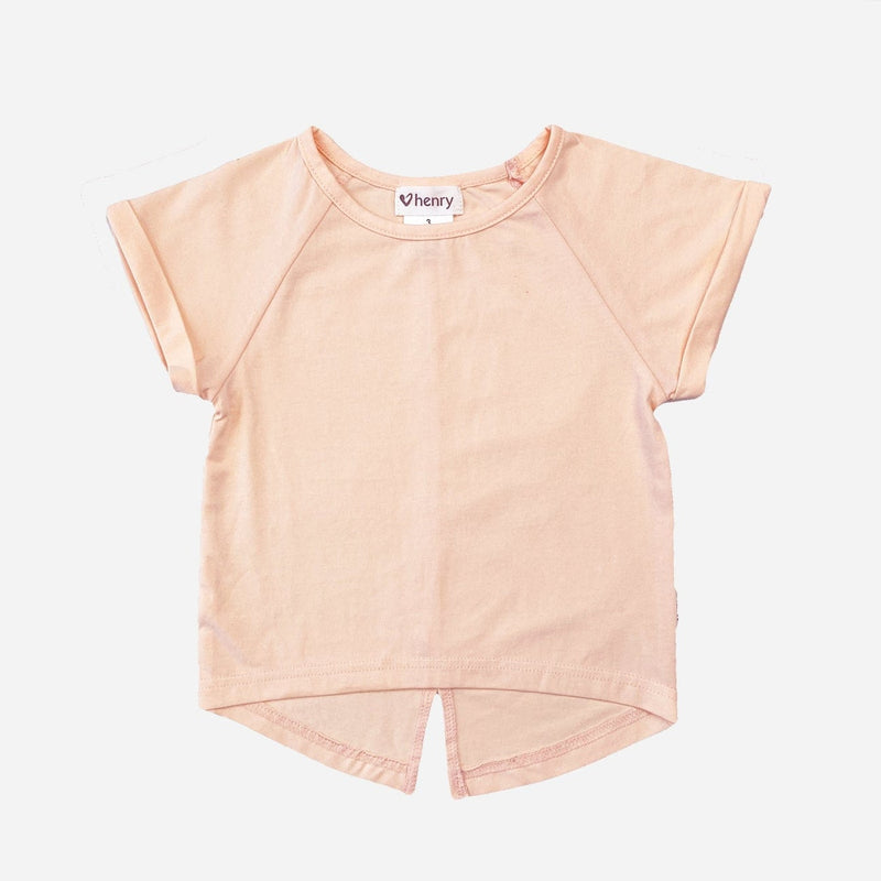 Split Back Top - Pale Peach