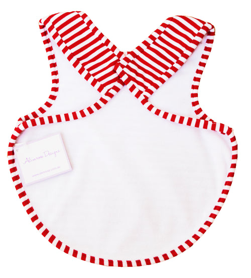 Bib - Arm holes back fastening - Red