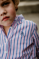 The Broughton Shirt - Pink and Blue Stripe