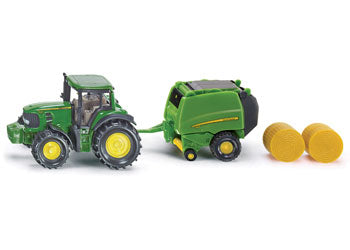 John Deere Tractor with Round Baler